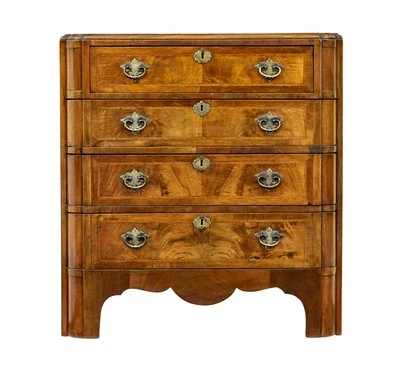 EARLY 20TH CENTURY WALNUT QUEEN ANNE INSPIRED CHEST OF DRAWERS - Image 1 of 4