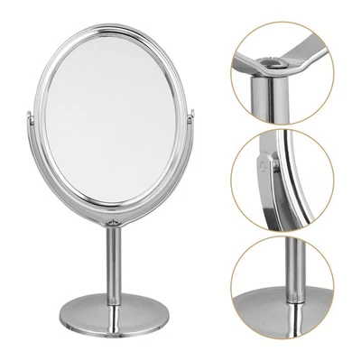 Bathroom Mirror Small on Stand Cosmetic Desktop Vanity Double-sided Hand - Image 1 of 4