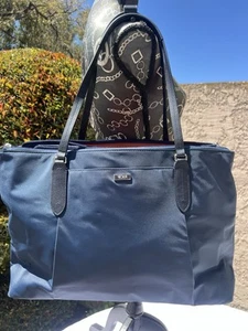 Clean! Tumi Elinor Large Navy Blue Nylon Lightweight Carryall Shoulder Tote Bag - Picture 1 of 13