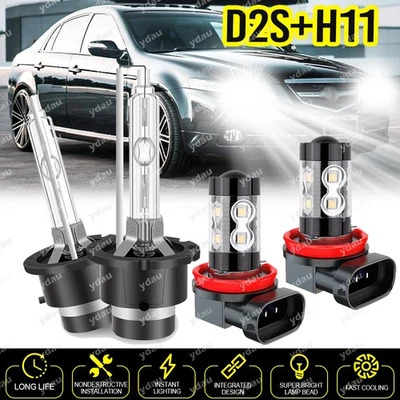 适用于讴歌 TL 2007 - 2008 4x D2S HID 氙灯 + H11 LED 雾灯灯泡 6000K — 第 1/4 张图片