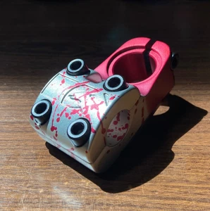SHADOW CONSPIRACY ODIN TOP LOAD BMX BICYCLE STEM SILVER RED AKA CRIMSON RAIN NEW - Picture 1 of 10