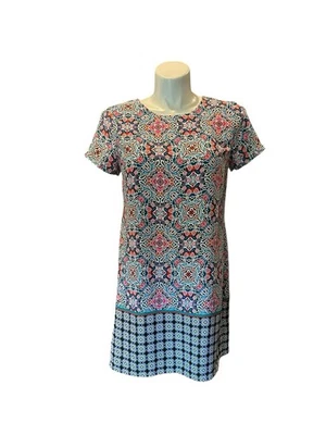 Minivestido para mujer Cynthia Rowley 10 multi floral manga corta Foto 1 de 4