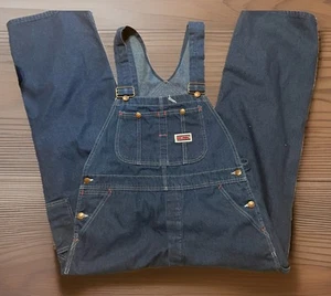 Vintage Men's 38X30 Big Mac Penney Bib Overalls Carpenter Denim Square Bak NWOT - Picture 1 of 3