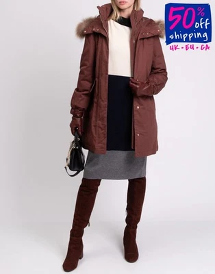 PVP €335 PENNYBLACK Chaqueta Parka US8 IT44 M-L Borde de Piel de Mapache Acolchada Interior Foto 1 de 4