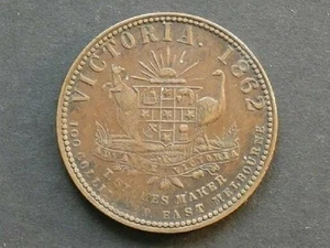 w1212. Australia, gettone Penny, Victoria, 1862, T. Stokes, Melbourne. - Foto 1 di 2