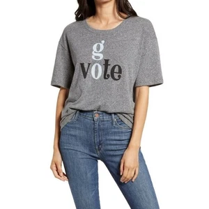 Treasure & Bond Women's Go Vote Graphic Tee in Grey Medium MSRP $39 - Picture 1 of 3