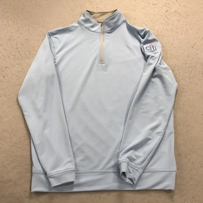 Peter Millar Jacket Mens Small Blue Perth Performance Golf 1/4 Zip TOUR ISSUE - Image 1 of 4