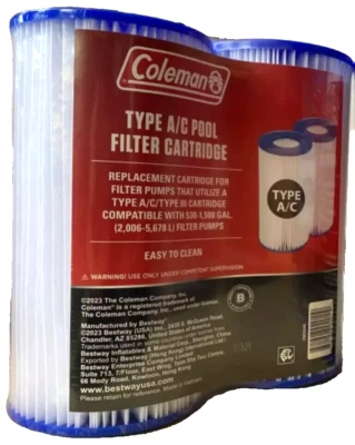 TWO PACK: COLEMAN SWIMMING POOL FILTERS Type A/C #90504E - FAST SHIPPING! - Image 1 of 4