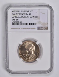 MS68 2015-P Kennedy Annual Set Presidential Dollar NGC US Mint - Picture 1 of 5