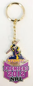33814 MELBOURNE STORM 2012 PREMIERS NRL METAL TEAM LOGO KEY RING KEYRING CHAIN - Picture 1 of 1