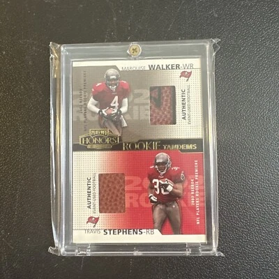 2002 Playoff Honors Rookie Tandems Travis Stephens/Marquise Walker Ball Relic - Image 1 of 4