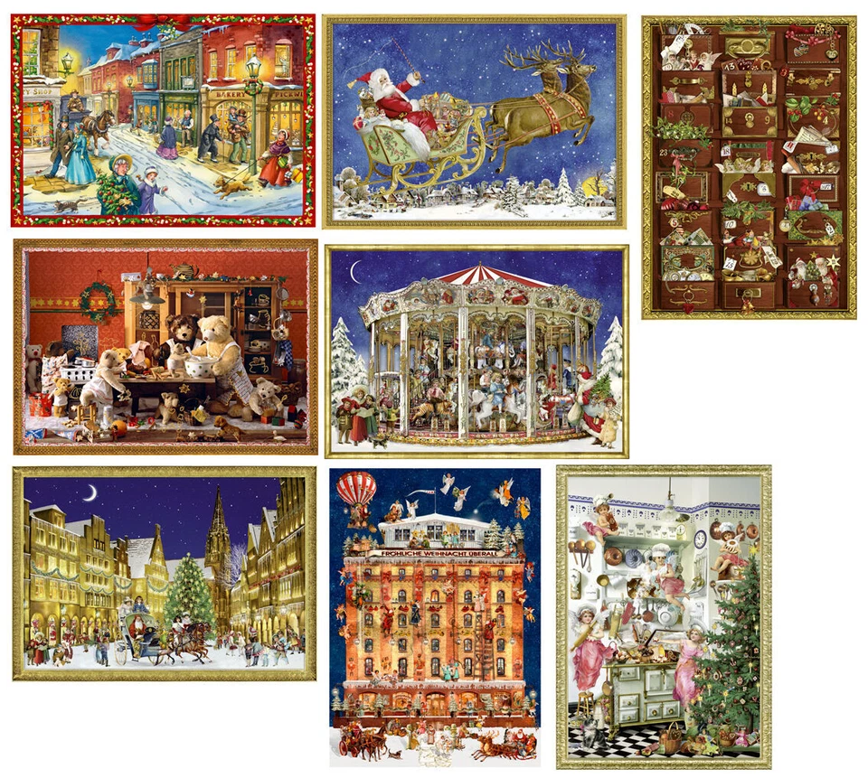 A4 Luxury Flat Christmas German Advent Calendars Calendar-  free post in UK - Image 1 of 1