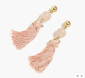 J.Crew Tassel Crystal Stud Earrings Rose - Picture 1 of 3