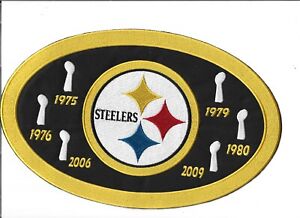 NEW 7 x 11 Inch Steelers Champion Years IRON ON PATCH FREE SHIP
