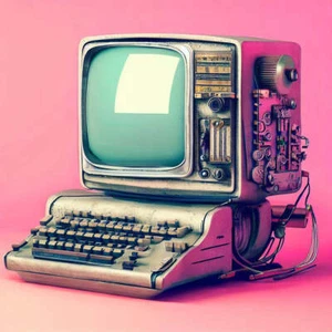 Vintage Computer und Monitor Digital Art II Kunstdruck - 12 x 18 Zoll - Bild 1 von 1