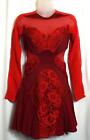 NEW THREE FLOOR FASHION 🌺 RED LACE PANEL MESS DRESS 🌺 SIZE 6 #1310