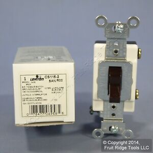Leviton Brown COMMERCIAL Grade Toggle Wall Light Switch 15A CS115-2 Boxed