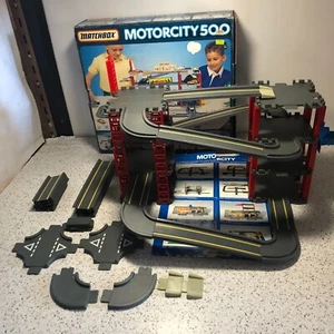 Matchbox Motorcity 500 Super Set, Rare, Vintage, Boxed and Incomplte-Nice Shape! - Picture 1 of 24