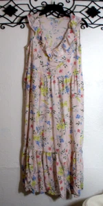 Old Navy Midi Dress Size S Pink Floral Sleeve Sleeveless - Picture 1 of 5