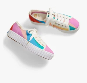 Keds X Kate Spade New York Triple Kick Multi-striped Canvas Sneakers - Picture 1 of 7