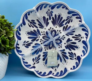 ARTISAN DE LUXE HOME MELAMINE BLUE FLORAL 11” Dinner Scallop Plates (Set of 4 ) - Picture 1 of 6