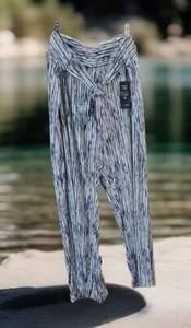 NWT Women's Robert Louis~ Ivory, Blue, White Wide Leg Pants, Size 3XL, NEW W/tag - Picture 1 of 5