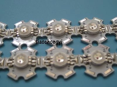 1-100pcs x 3W RGB Color 6pin LED Chip LED Light Lamp Part With 20mm Star Base  - Image 1 of 2