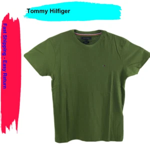 Tommy Hilfiger Herren T-Shirt Classic Fit Rundhals Baumwolle, Army Green, L - Bild 1 von 2