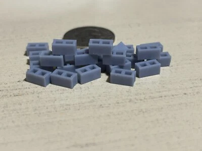 Concrete Cinder Block x20 O 1:48 Scale Diorama Train Layout Miniatures Doll - Image 1 of 4