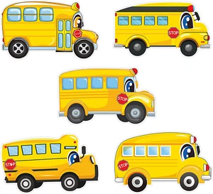 45 Pieces Colorful School Bus Cut-Outs Name Tags Labels Yellow NEW - Picture 1 of 12