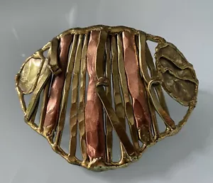 EXTRA LARGE COPPER & BRASS OVAL BUCKLE - Picture 1 of 10