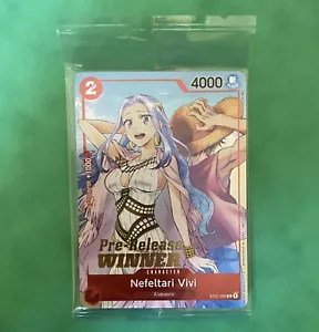 One Piece TCG Nefeltari Vivi Pillars of Strength Pre-lanzamiento Promo Ganador Sellado - Imagen 1 de 3