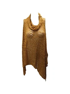 WOMENS PLUS SIZE BOHO CROCHET KNIT PONCHO SHAWL PULLOVER TOP FREE SIZE 8 - 28 - Picture 1 of 2