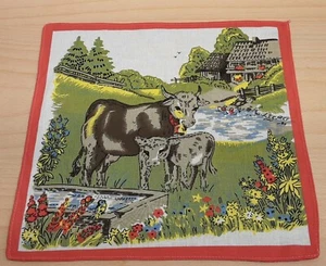 NUEVO SIN ETIQUETAS Pañuelo Pañuelo Mamá Vaca Ternero Granja Pastoral 10x10 Artesanal Acolchado  - Imagen 1 de 3