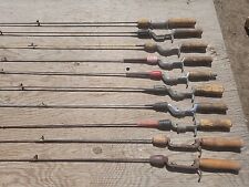 Lot of (10) Vintage Antique Steel Spinning Baitcasting Fishing Poles Rods 