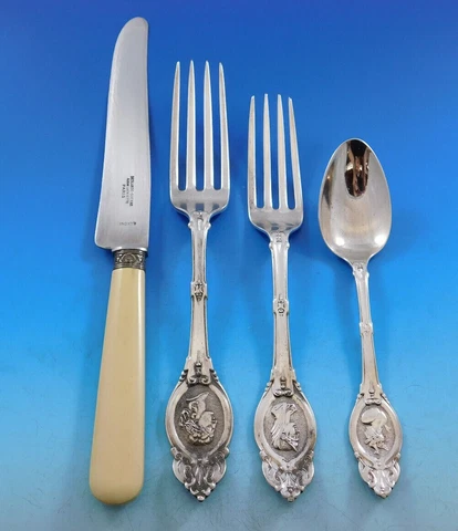 Medallion by John Polhamus / Shiebler Sterling Silver Flatware Set 48 pcs Mary Cover