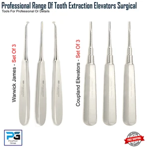 Dental Surgical Tooth Extracting Luxation Warwick James, Coupland Root Elevators - Picture 1 of 3