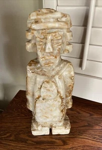 Old Carved Stone Mayan Aztec Mexican Central American Statue 14” Large! - Picture 1 of 16