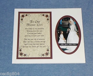 WEDDING KEEPSAKE "TO OUR FLOWER GIRL" PHOTO INSERT FOR LOVED ONES - Picture 1 of 1