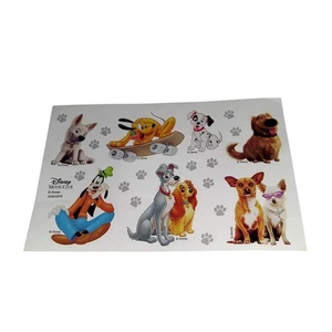 Foglio adesivo cane Disney Movie Club Lady Vagabondo Pippo Bolt Plutone e zampe stampe - Foto 1 di 1