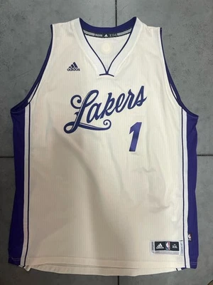 Футболка D'angelo Russell Los Angeles Lakers 2015–16 Christmas Day РЕДКАЯ Б/У В ОТЛИЧНОМ СОСТОЯНИИ 2 ШТ. - Изображение 1 из 4