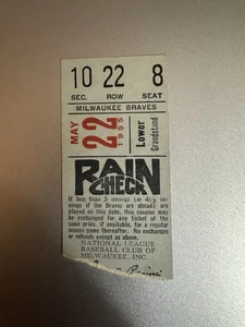 1955 ticket stub Braves Cubs Hank Aaron stars Gene Conley Celtics   free ship - Imagen 1 de 2