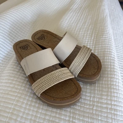 Sandalias Reef CUSHION VISTA HI para mujer con plataforma deslizables zapatos NATURALES talla 8 Foto 1 de 4