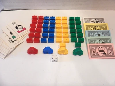 Monopoly Junior 1999 Replacement Pieces Parts-Chance Cards Houses Money Die - Image 1 of 4