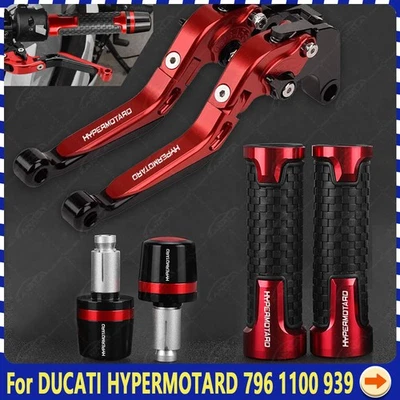 3PCS-Handle Grips Cap Brake Clutch Levers For DUCATI HYPERMOTARD 796 1100 939 Foto 1 de 4