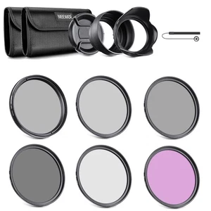 Neewer 52MM DSLR Filter Kit UV CPL FLD ND2 ND8 ND4 with Lens Hoods Pouch - Picture 1 of 9