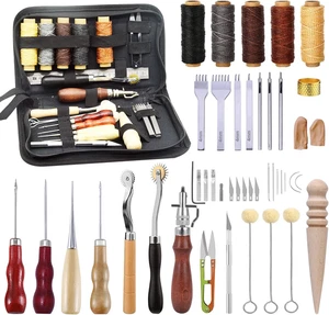Kit Lavorazione Pelle,Kit Lavorazione Cuoio per Professionisti,Kit per Cucire in - Foto 1 di 12