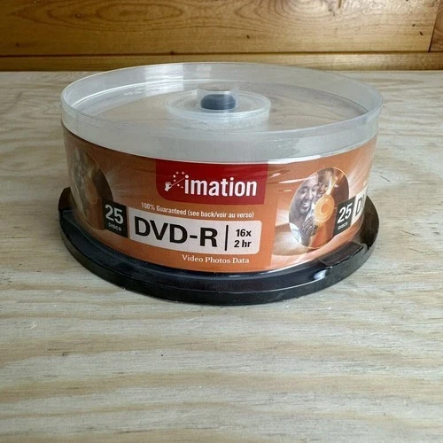 Imation DVD-R 25 16x 2hr 25 Discs Sealed  Brand new! Fresh! - Image 1 of 1