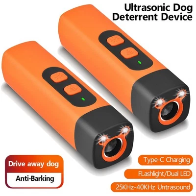 2 Stück Hundetraining Ultraschall Anti Bell Gerät Hund Hundetrainer Taschenlampe - Bild 1 von 4