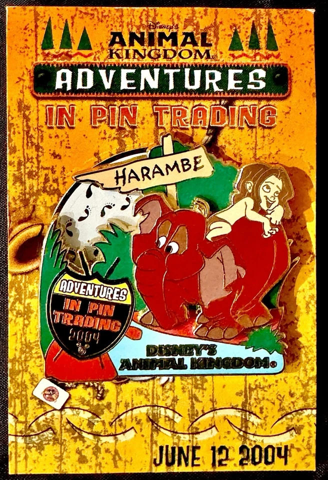 Aventuras en el comercio de prendedores Animal Kingdom Tarzán y Tantor Spinner Disney LE 500 Foto 1 de 1